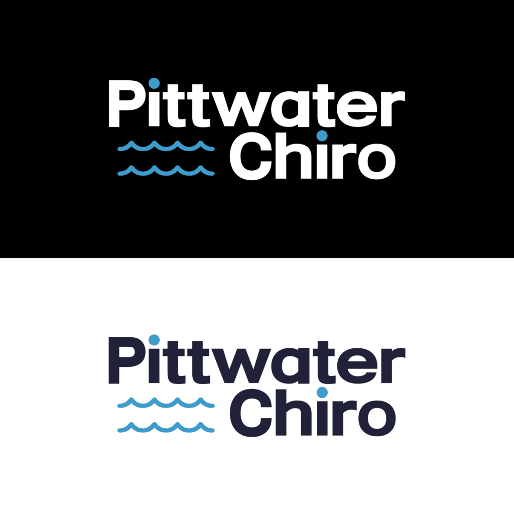 Pittwater Chiro black and white logo